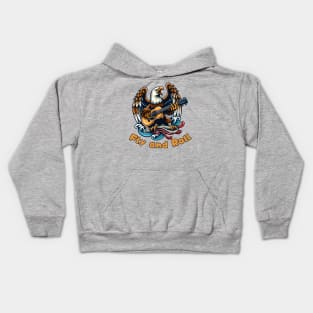 Rock and roll eagle Kids Hoodie